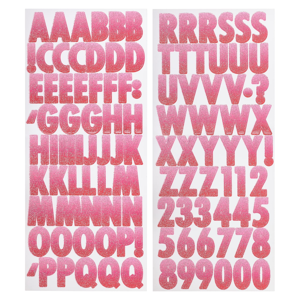 12 Packs: 112 ct. (1,344 total) Glitter Pink Ombre Alphabet Stickers by Recollections™